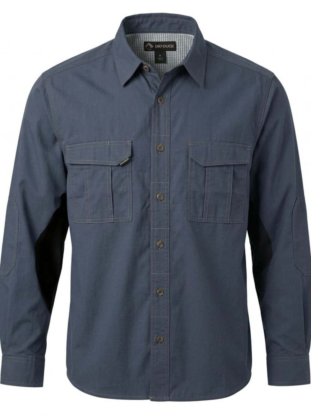 NWT Dri Duck Men' Blue Grey Long Sleeve Ventilated Fishing Utility Shirt Medium